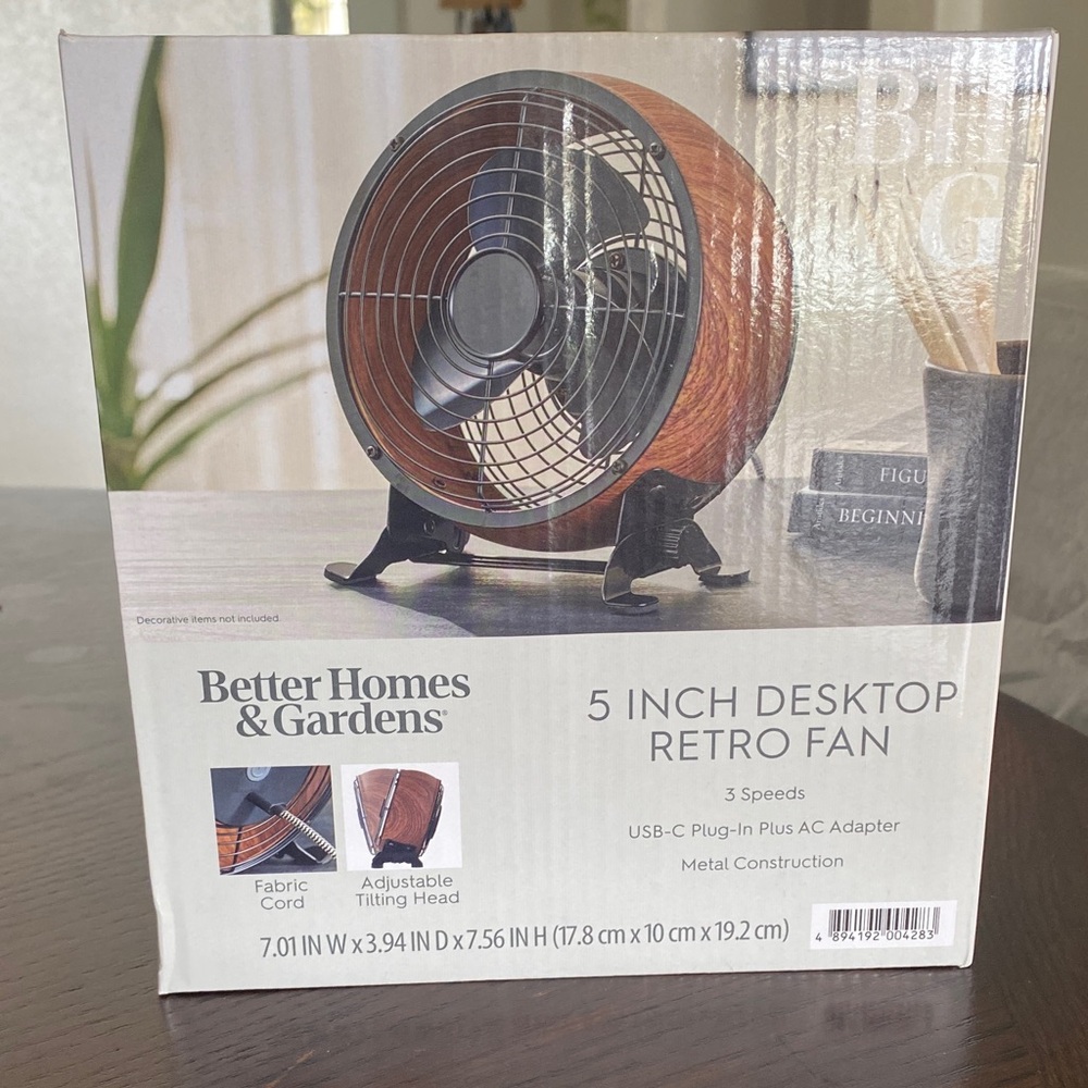 Better Homes And Gardens Retro Fan - Black and Brown